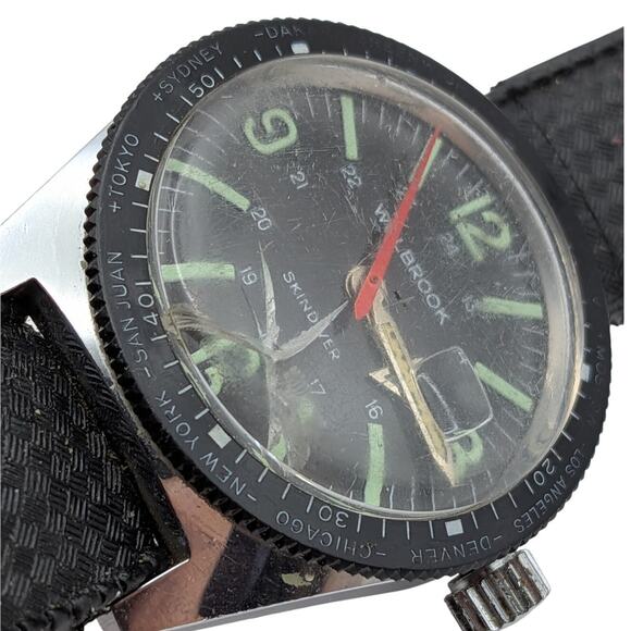 Vintage 1960s Wolbrook Skindiver Wristwatch *AS IS/For Parts/Repair - Picture 5 of 6